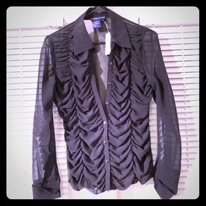 Sheer Long Sleeve Blouse